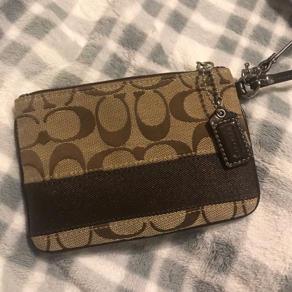 COACH BROWN LOGO WALLET